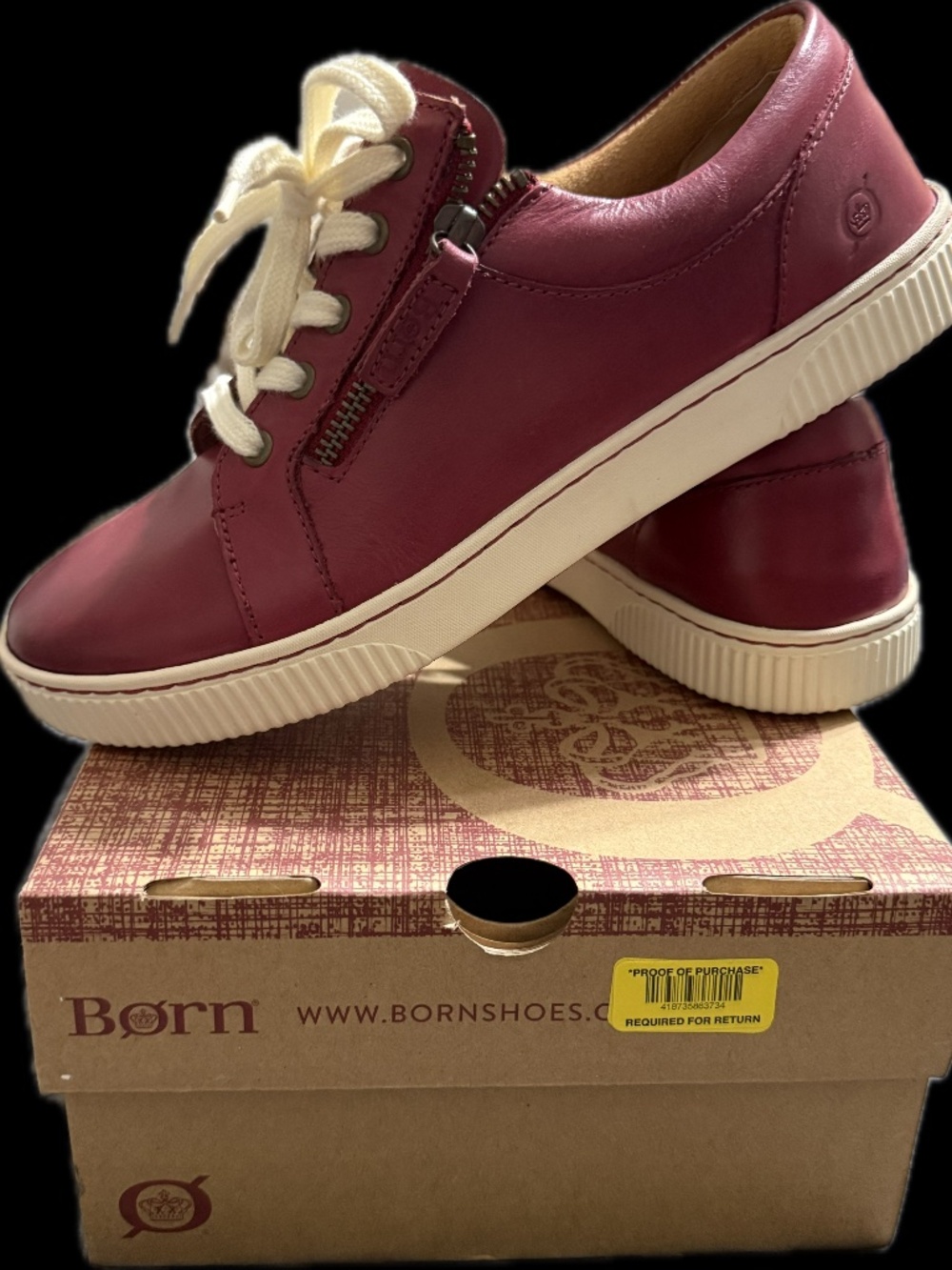 Born Paloma Red Leather Sneakers - Women’s Size 8.5 (Like New)
